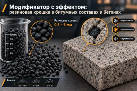 Модификатор с эффектом: резиновая крошка в битумных составах и бетонах